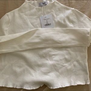 ADIKA cropped mock turtle neck long sleeve shirt